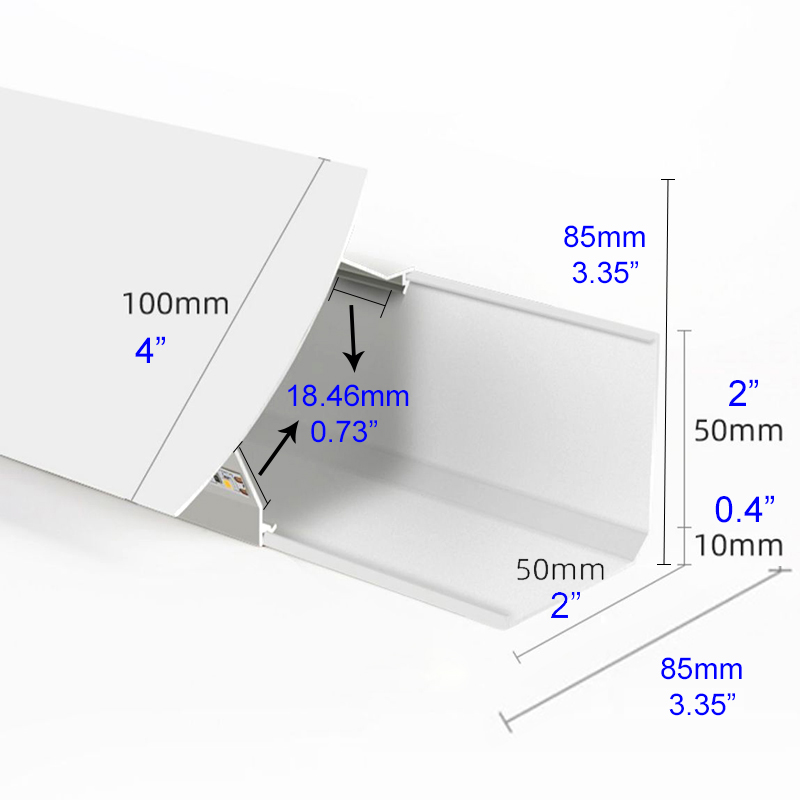 Cornice Valance Lighting LED Channel - Both Sides Illumination Cornice Valance Lighting LED Channel - Both Sides Illumination